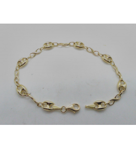 Goud armband koffieboon en infinety 19 cm. - 3210604