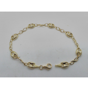 Goud armband koffieboon en infinety 19 cm. - 3210604