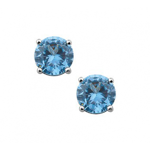 Zilveren oorknop RH met lichtblauwe zirconia 6 mm - 3210608