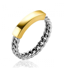 ZINZI zilv. ring gourmet met gg plaatje maat 54 - 3210613