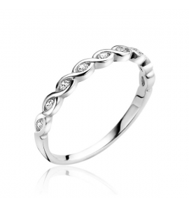 ZINZI zilveren aanschuifring zig-zag met zirconia's maat 50 - 3210647