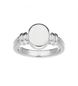 Zilver RH dames cachetring ovaal mt. 17¾ - 3193034