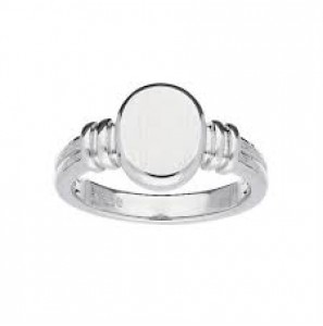 Zilver RH dames cachetring ovaal mt. 17¾ - 3193034