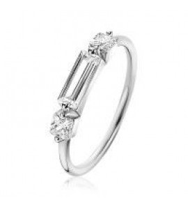 ZINZI zlv. ring baquette en vierkant zirkonia mt. 54 - 3200594