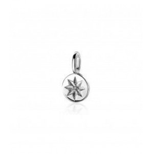 ZINZI zlv. hanger rond met zon en zirkonia - 3200629