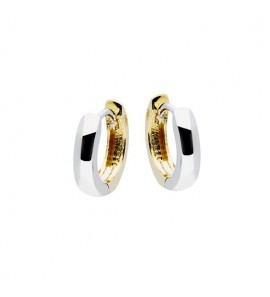 Goud bicolour klap-oorringen bol 14x5 mm - 3210673