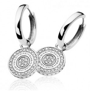 ZINZI zilver creoolhangers munt zirc. - 3113605