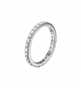 Zilver RH aanschuifring 2mm met vol zirkonia mt 17¾ - 3211171