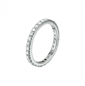 Zilver RH aanschuifring 2mm met vol zirkonia mt 17¾ - 3211171