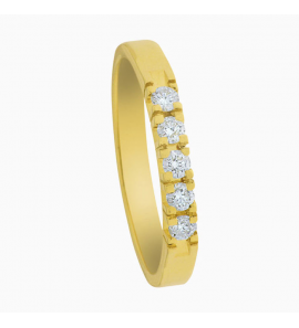 Eclat geelgouden alliance ring met 5x 0.03 crt TW-SI - 3131297