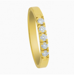 Eclat geelgouden alliance ring met 5x 0.03 crt TW-SI - 3131297