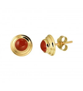 Goud oorknop met Carneool - 3223649