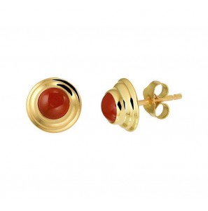 Goud oorknop met Carneool - 3223649