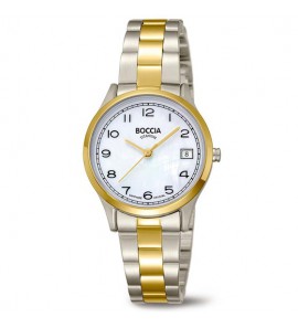 Boccia dames horloge bicolor saffier glas 3324-02 - 3220165