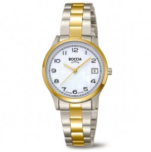 Boccia dames horloge bicolor saffier glas 3324-02 - 3220165