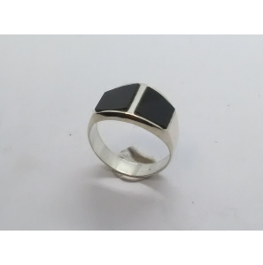 Zilver heren ring met onix fantasie mt 20¼ - 3222030