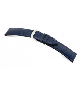 Happel Lederband Jackson 22 mm marinebluaw met Alligator print - 3190325