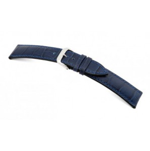 Happel Lederband Jackson 22 mm marinebluaw met Alligator print - 3190325