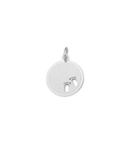 Zilveren graveerplaat RH rond 16 mm met uitgestanste voetjes - 3160439