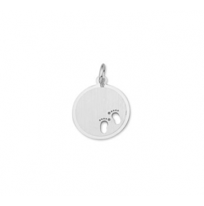 Zilveren graveerplaat RH rond 16 mm met uitgestanste voetjes - 3160439
