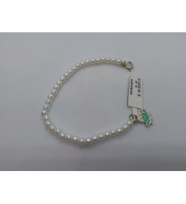 Zilver mode parel 4 mm armband bedel kikker - 3122318