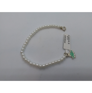 Zilver mode parel 4 mm armband bedel kikker - 3122318