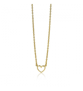 ZINZI zilv. collier gg open hartje 40/42 cm - 3211775