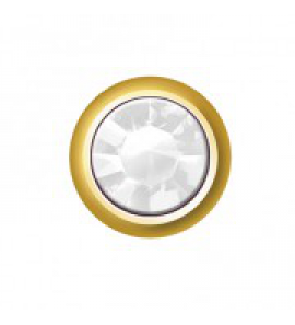 Prik-oorknop verguld rond 2.8 mm zirkonia wit - 3200941