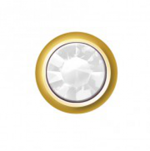 Prik-oorknop verguld rond 2.8 mm zirkonia wit - 3200941