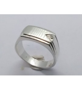Zilver herenring rechthoek 9 mm met zirconia mt. 20¼ - 3222301