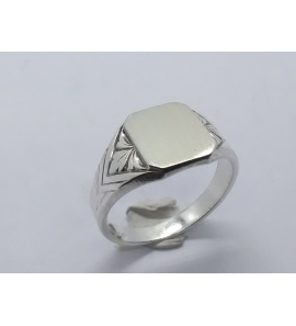 Zilver herenring achtkant 12x10 mm mt. 20¾ - 3222302