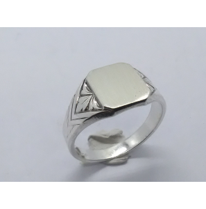 Zilver herenring achtkant 12x10 mm mt. 20¾ - 3222302