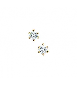 Goud oorknop solitair 3 mm zirkonia - 3200887