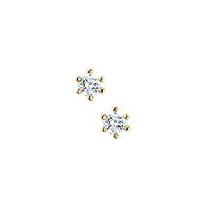 Goud oorknop solitair 3 mm zirkonia - 3200887