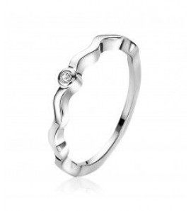 Zinzi zlv. ring zig/zag met zirkonia mt. 56 - 3200909