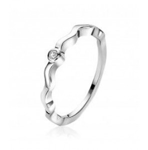 Zinzi zlv. ring zig/zag met zirkonia mt. 56 - 3200909