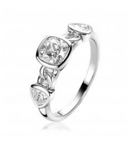 ZINZI zilv. ring driehoek en vierkant zirconia mt.54 - 3200923