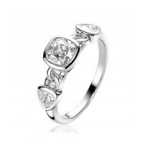 ZINZI zilv. ring driehoek en vierkant zirconia mt.54 - 3200923