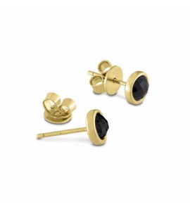 MY iMenso earstud "anniversary" faceted CZ black (925/gold1M-plated) - 3192737