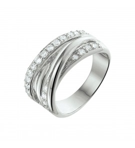 Zilver RH damesring met zirconia&#39;s mt 20ƒ? - 3220058
