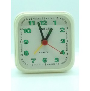 Anker quartz wekker 6x6 cm wit - 8189