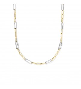 Goud bicolour collier paperclip 5.5 en 7 mm schakels 45 cm - 3220654
