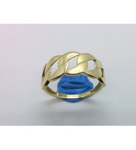 Goud dames ring gourmet schakel vlak 8.5 mm mt. 17¾ - 3220384