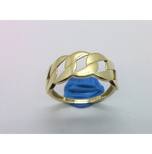 Goud dames ring gourmet schakel vlak 8.5 mm mt. 17¾ - 3220384