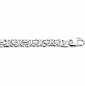 Zilver collier koningsschakel rechthoek 5.5 mm 50 cm - 3220129