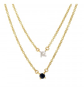 ID gg collier anker 2rij met saffier en diam/bril 0.08 crt. 46 cm - 3200509