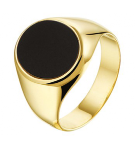 Goud dames zegel ring met onyx 14x11 mt. 19 - 3181943