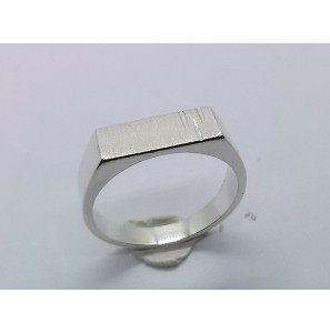 Zilver heren ring rechthoek mt. 18½ - 3222897