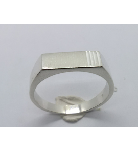 Zilver heren ring rechthoek mt. 20 - 3222899