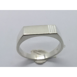 Zilver heren ring rechthoek mt. 20 - 3222899